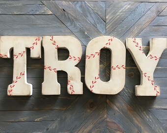 Baseball Letters, 8", Baseball Theme, Baseball Party, Baseball Baby Shower, Baseball Wall Decor, Baseball Party Decor