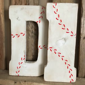 Baseball Wall Decor, 12 Letter, Large Letter, Baseball Letter, Personalized Baseball Sign image 6