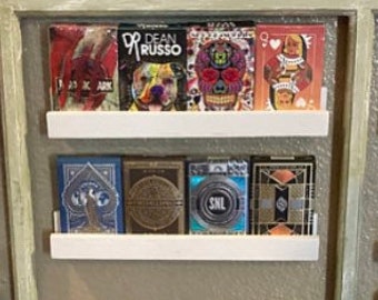 Set of Five Card Display Shelves, football cards, baseball cards, basketball cards