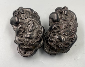 Hand geschnitzten schwarzen Stein Pixiu Anhänger Reichtum Glücksbringer Magnet Feng Shui Amulett Unisex Geschenk Obsidian Wie Talisman Münze Design
