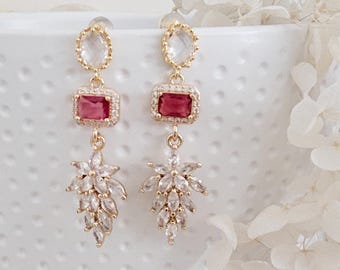 Hot pink Party earrings.wedding earrings.Wedding Earrings.Bridal earrings.bwedding necklace&earrings.birtyday gift for her.wedding gift