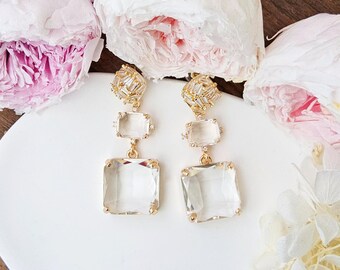 Moden Bridal Earrings.Wedding earrings.Vacation Earrings.Birthday gift for her.bridesmaid earrings. party earrings.wedding gift.earrings