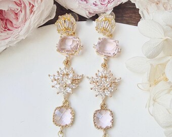 High qaulity real pearl earrings.Elegant Graduation party earrings.bride earrings.pink wedding earrings.bridesmaid earrings wedding necklace