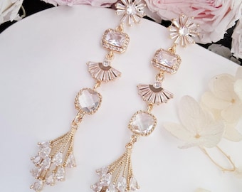 Handmade unique Bridal Earrings.Wedding earrings.Vacation Earrings.Birthday gift for herbridesmaid earrings.crystals party earrings.necklace