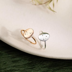 Anillo de sello de estrella personalizado, anillo de constelación del zodiaco personalizado, anillo para mujer, regalo de cumpleaños, anillo de sello de oro grabado, joyería celestial