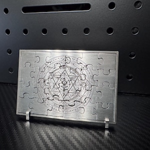 Metal Alchemy Puzzle – Handmade Steel Brain Teaser – Geek Gift – Steampunk Desk Toy – Made in Japan