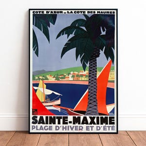 Sainte-Maxime Travel Poster | Roger Broders Art Deco Print (Digital Download)