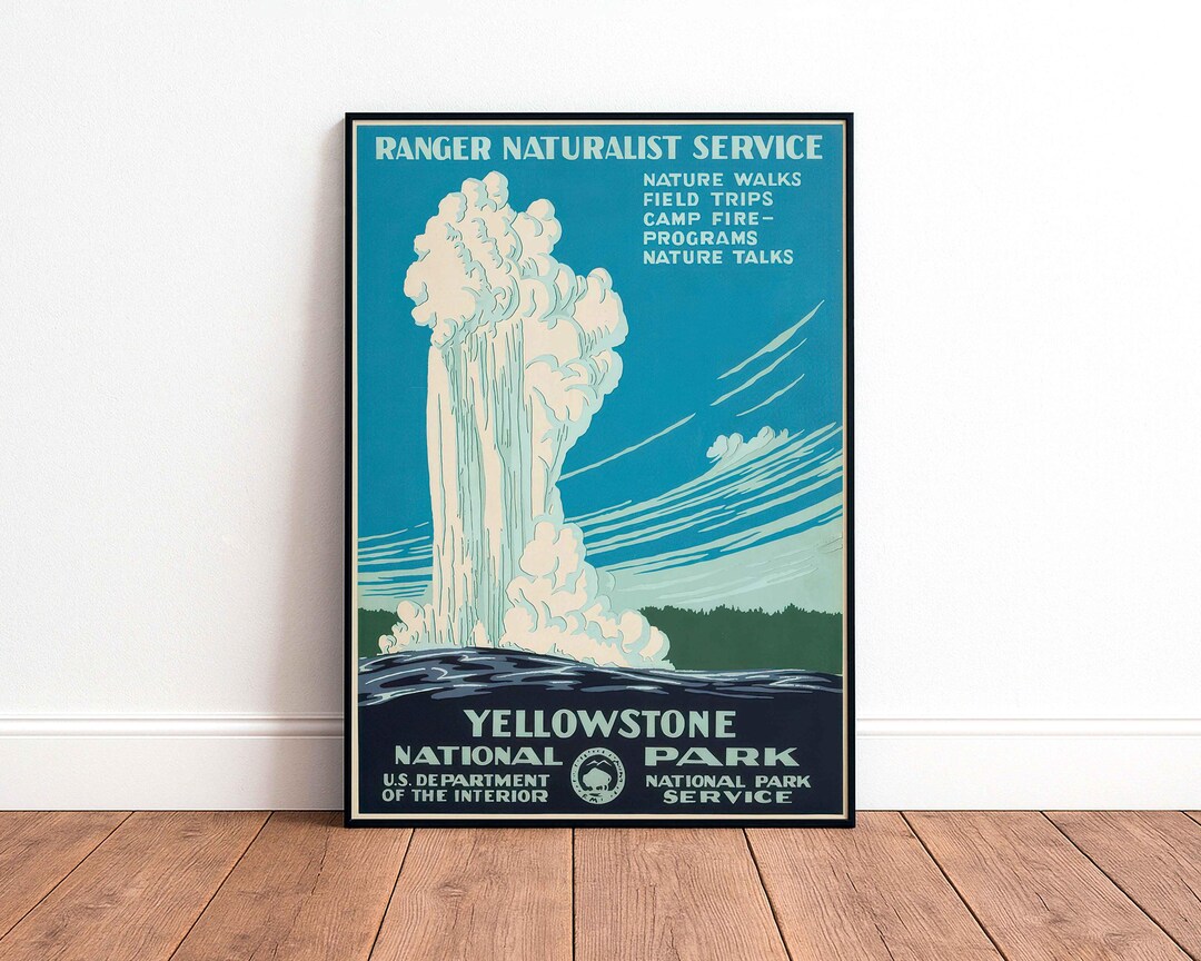 Yellowstone National Park Vintage WPA Poster | Old Faithful Geyser ...