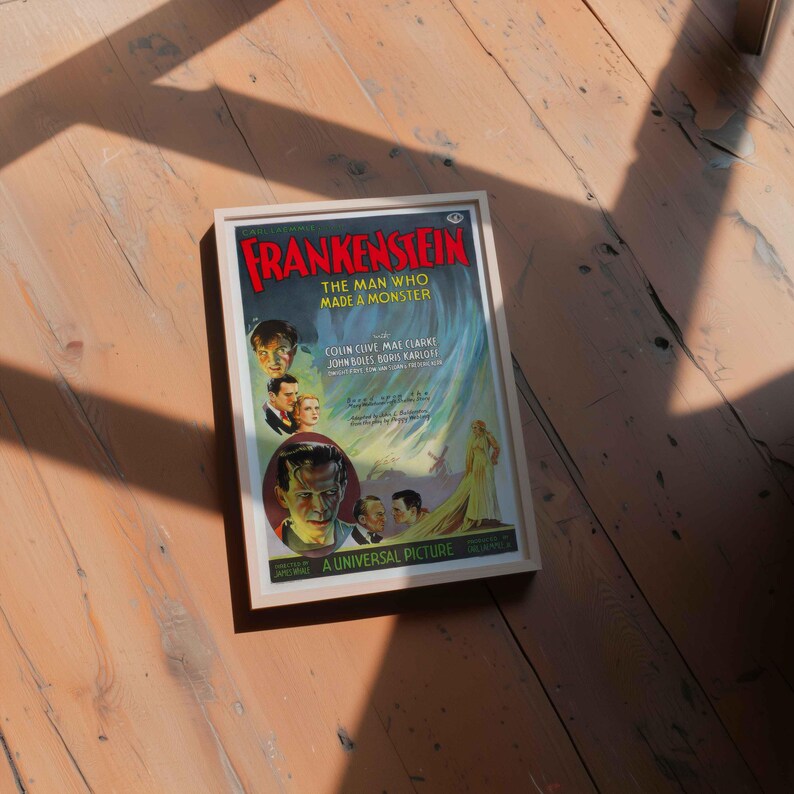 Frankenstein 1931 Horror Movie Poster • Boris Karloff Classic Film ...