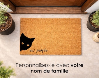 Paillasson personnalisé fun / drole en fibre de coco | "ew people " | Tapis d’entrée unique | Cadeau maison original.