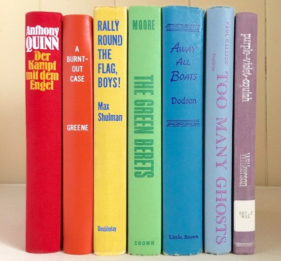 Arco Iris De Vintage Libros Coleccion Rojo Amarillo Naranja Etsy