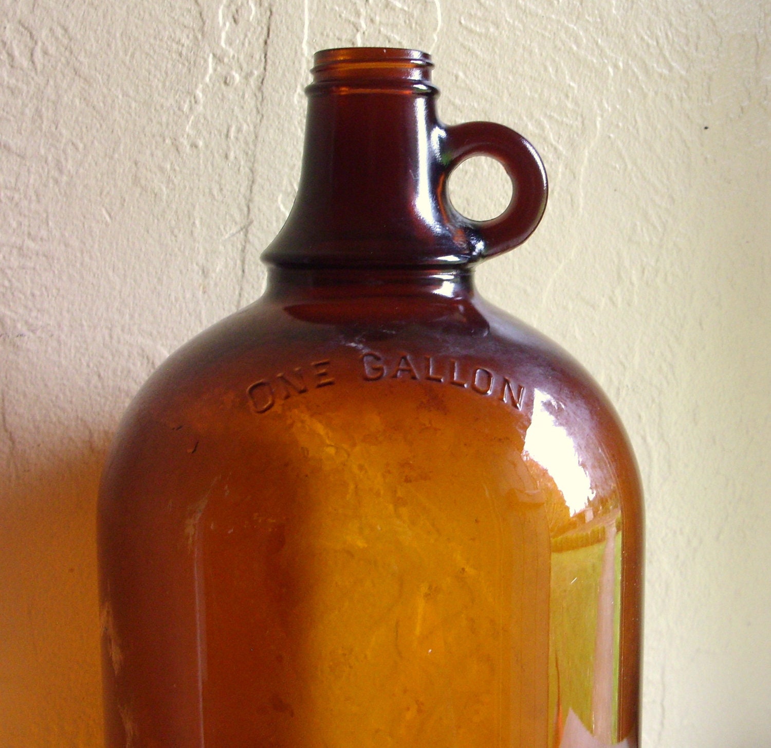 Large Duraglas Brown Amber Glass Bottle Jug with Handle 1 One Etsy