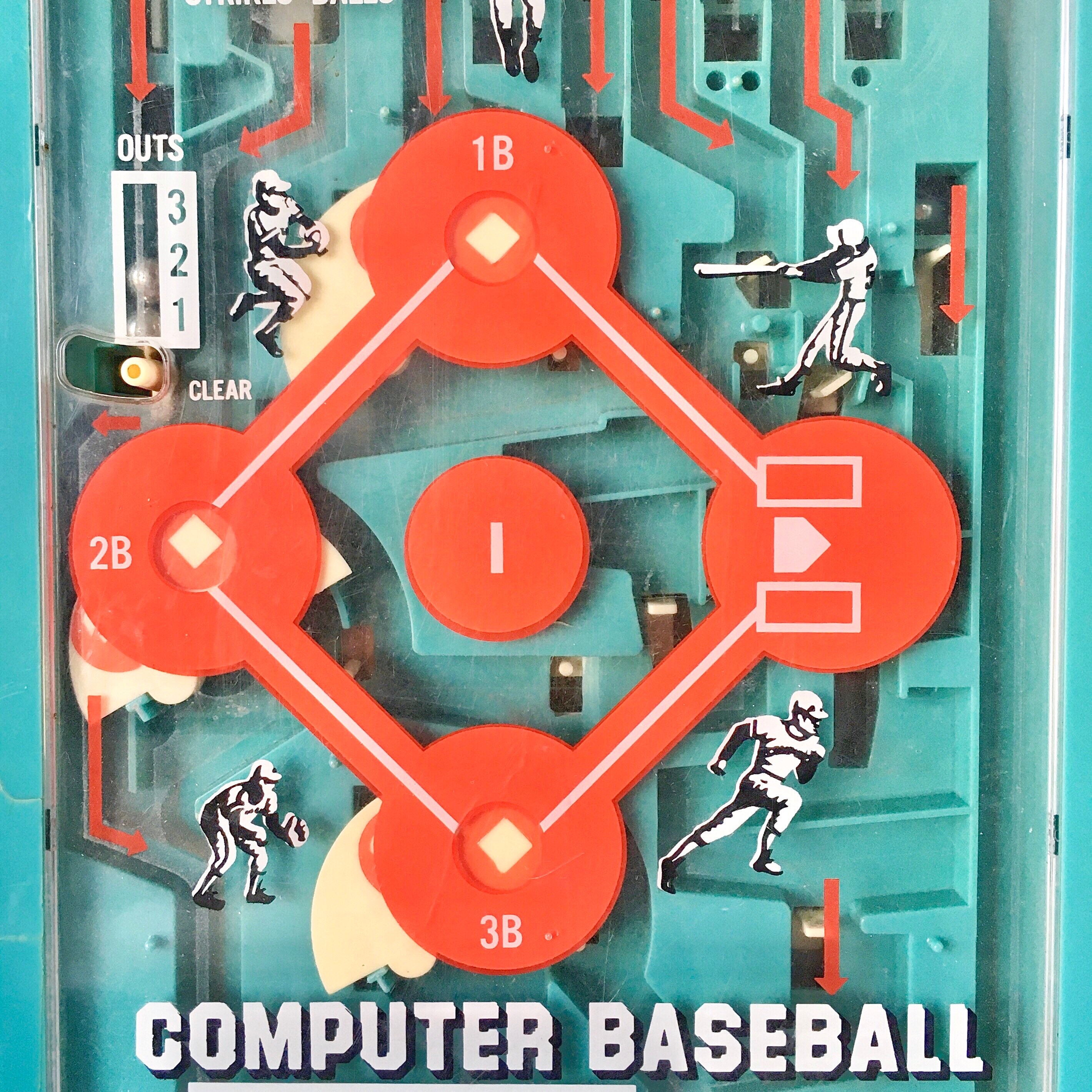 Vintage Computer Baseball Pinball Game Toy Mechanical Tabletop Etsy