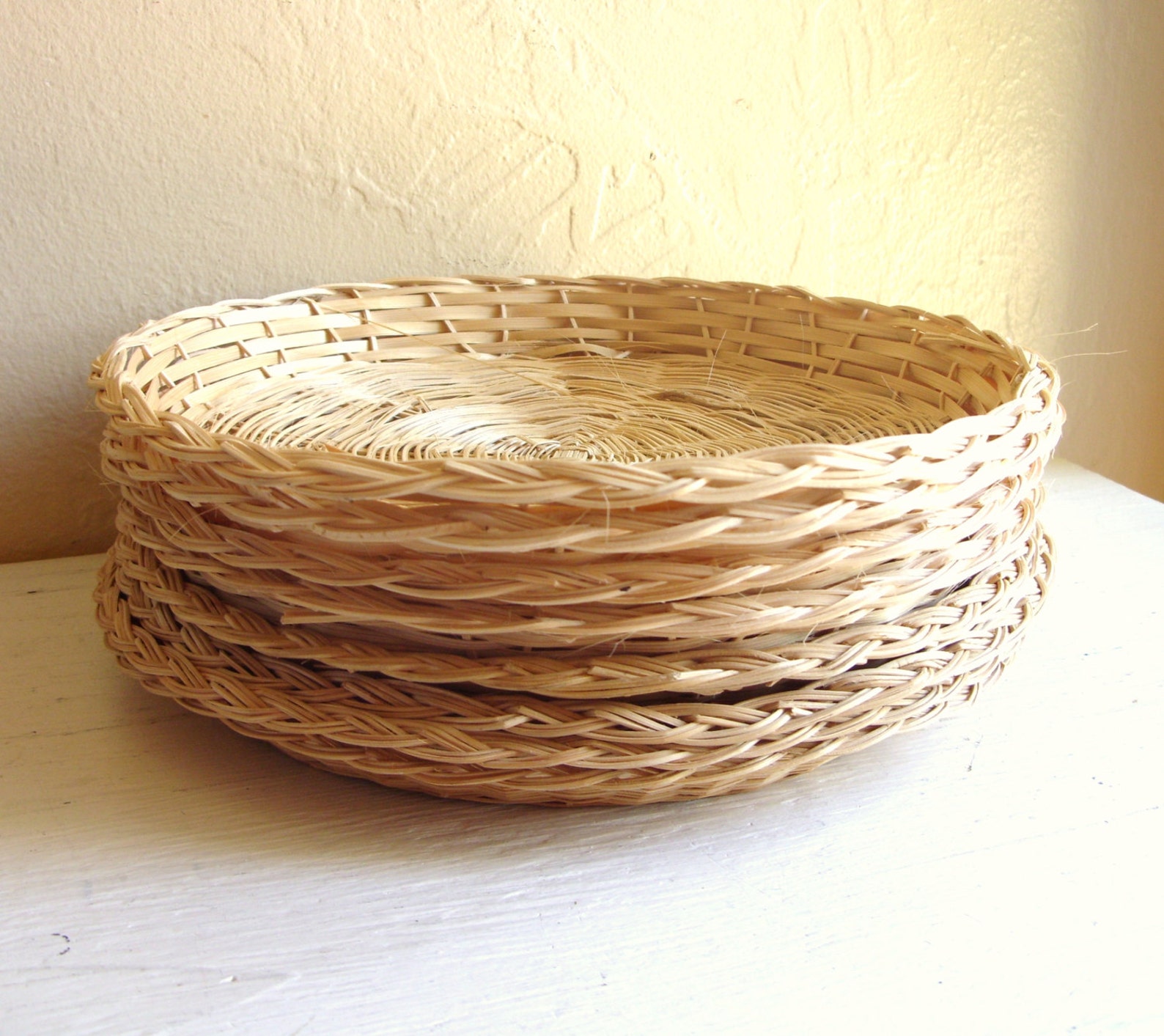Natural Bamboo BBQ Picnic Paper Plate Holders Table Baskets Etsy