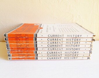 Vintage Collection of Current History Periodicals 1934 1930s Books Magazines News - 8 Issues Free Shipping Antique
