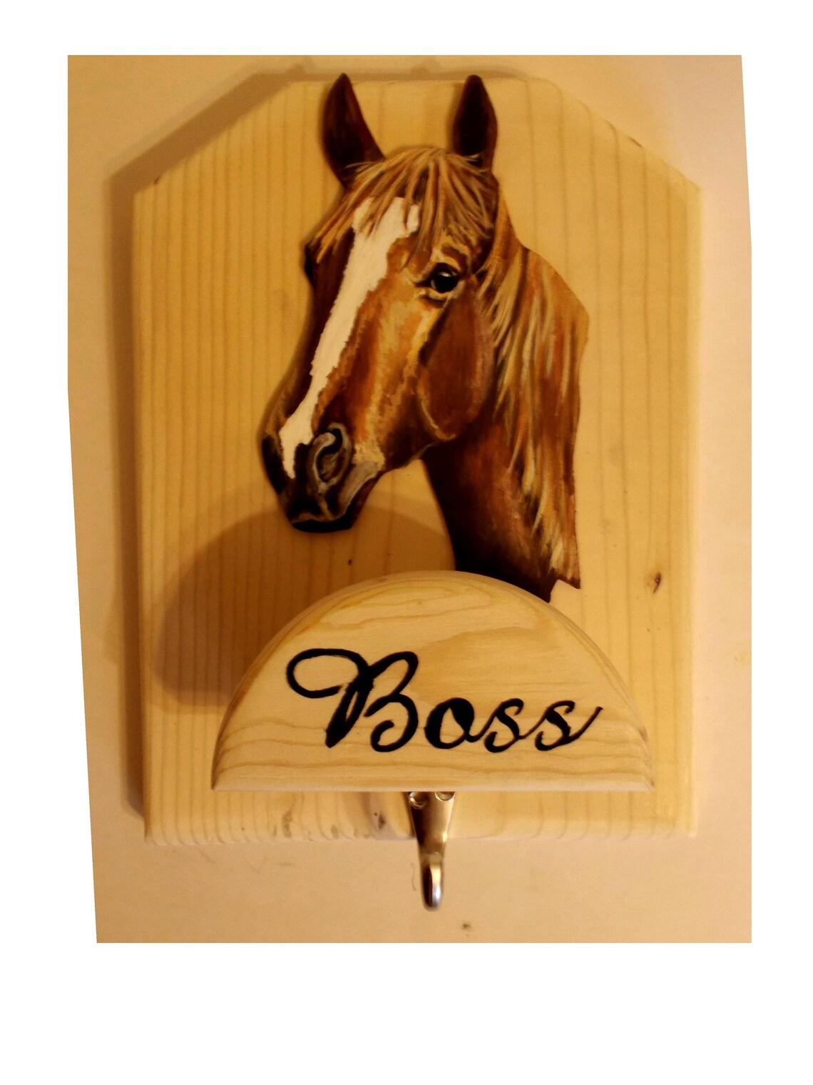 Horse Halter Hook Bridle Holder Wood Rack Tack Room Wall Etsy