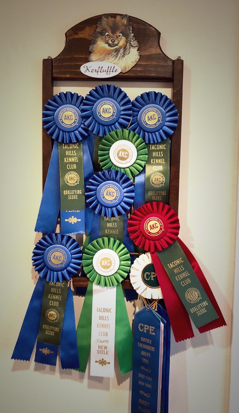 Award Ribbon Rack With Custom Pet Portrait Award Ribbon Etsy