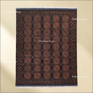 Alfombra Pascala de lana anudada a mano – Alfombra de área en negro, cobre y gris topo, alfombra de diseño inspirada en alfombras.