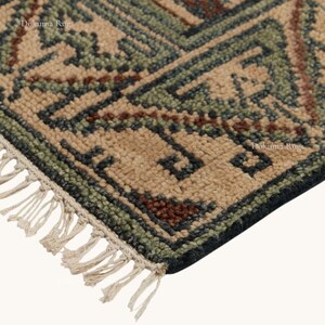 Hand Knotted Tribal Geometric Rug, Camel Afghan Wool Area Rug, Vintage Tribal Handmade Rug