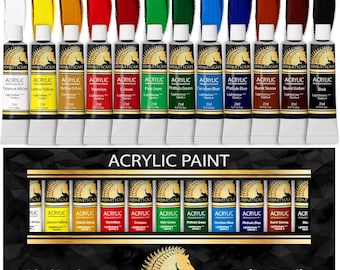 MyArtscape Heavy Body Acrylic Paint Set 12 Colors for Canvas