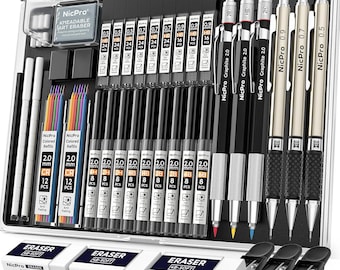 Nicpro 35PCS Art Mechanical Pencil & Lead Holder Set