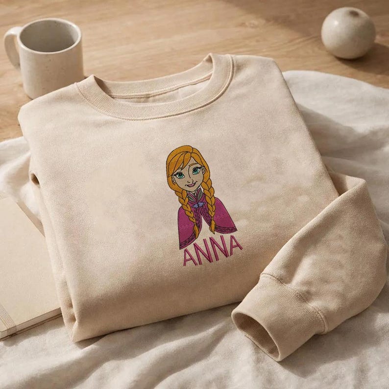 Anna Prinzessin besticktes Shirt Gefrorenes Sweatshirt Elsa & Anna Hoodie Disney Prinzessin Geschenk für Fans Männer Frauen Bild 2