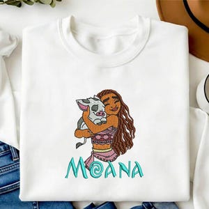 Moana Princess Embroidered Shirt Moana Sweatshirt Magic Kingdom Hoodie Disney Princess Gift for Fans Men Women image 1