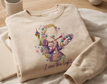Rapunzel Prinzessin besticktes Shirt Rapunzel Sweatshirt Ich sehe das Licht Hoodie Disney Prinzessinnen Geschenk für Fans Männer Frauen