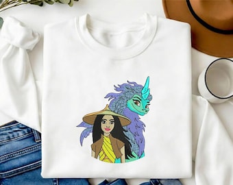 Raya Prinzessin besticktes Shirt Raya und der letzte Drache Sweatshirt Magic Kingdom Hoodie Disney Prinzessin Geschenk für Fans Männer Frauen