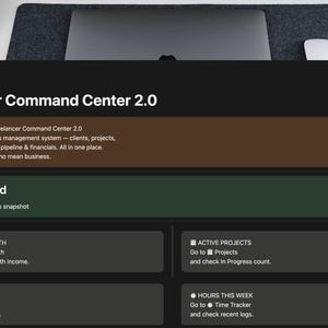 Notion Freelancer Command Center 2.0 | CRM, Projects, Invoices, Financials