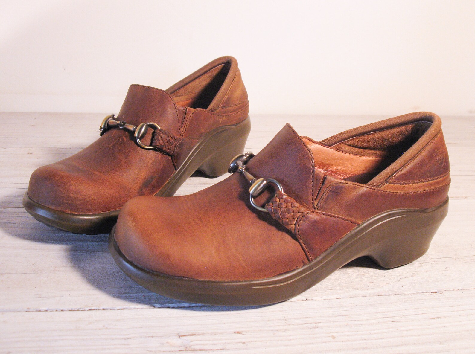 Ariat Cowboy Boots Mules Clogs Shoes Brown Leather Women Etsy