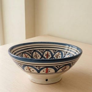 Handmade Moroccan Ceramic bowl _ traditional pottery _ decorative wall Hanging Bowl _ unique home decor _ New home Gift