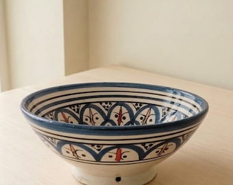 Bol de cerámica marroquí hecho a mano _ cerámica tradicional _ bol decorativo para colgar en la pared _ decoración única para el hogar _ regalo para un nuevo hogar