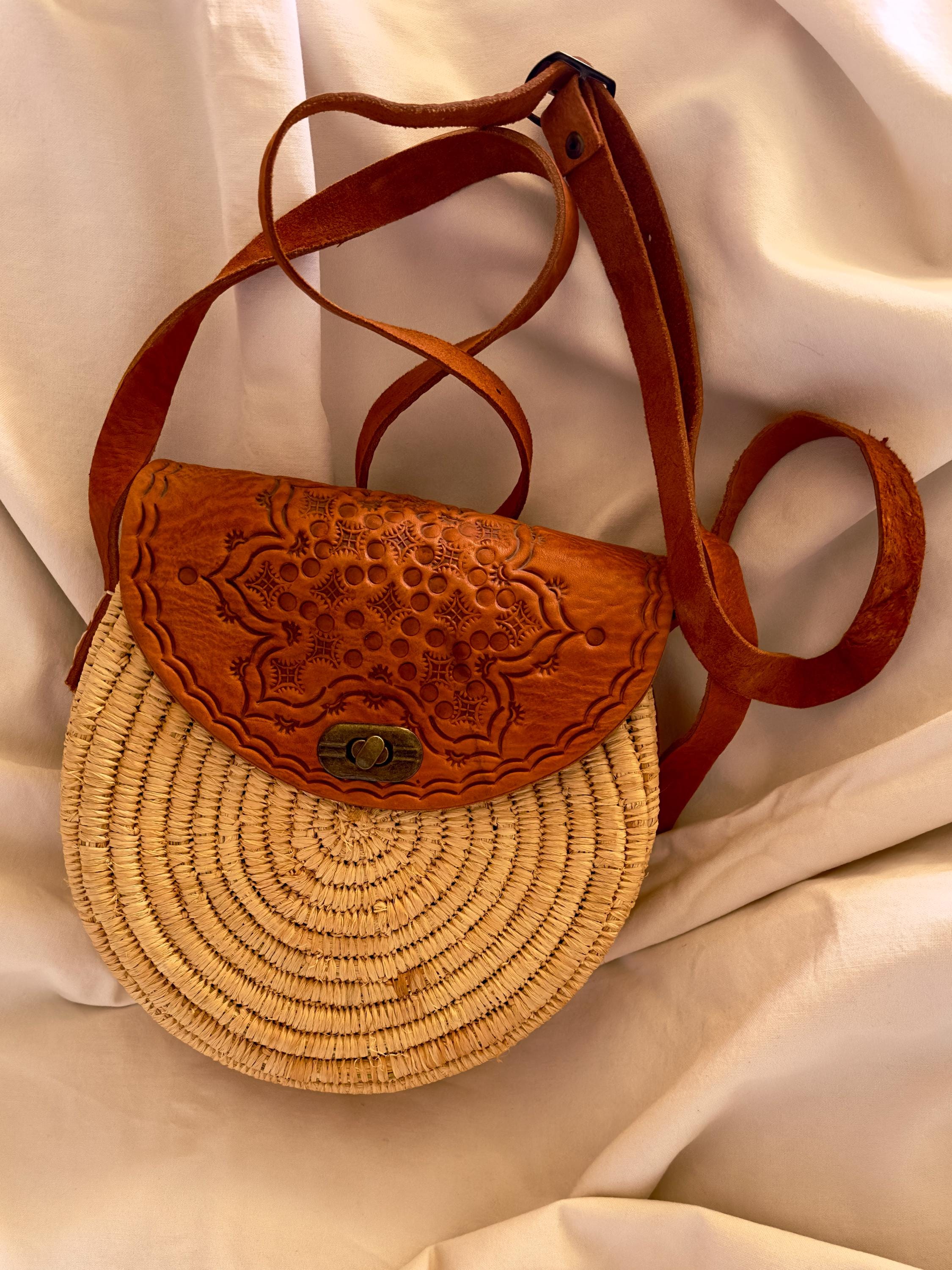 Sac éthnique bandoulière en tissu de Sabra marocain à coloris multiples - Prêt à porter et accessoires