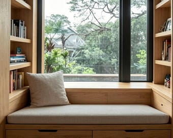 Poduszka na ławkę z lnu, poduszka na ławkę, ręcznie robiona, nadająca się do prania