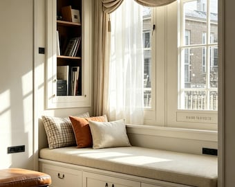 Cojín para banco personalizado, cojín para banqueta, hecho a mano, lavable.