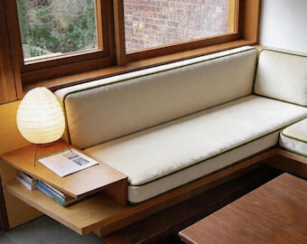 White Velvet Cushion with Green Piping – Skin-Friendly Soft – Custom Size – Elegant Home Decor