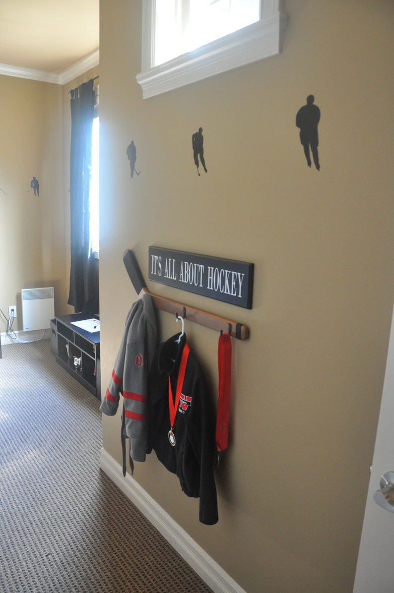 Hockey Stick Wall Hooks for Boys Room Decor Hockey Sports Etsy