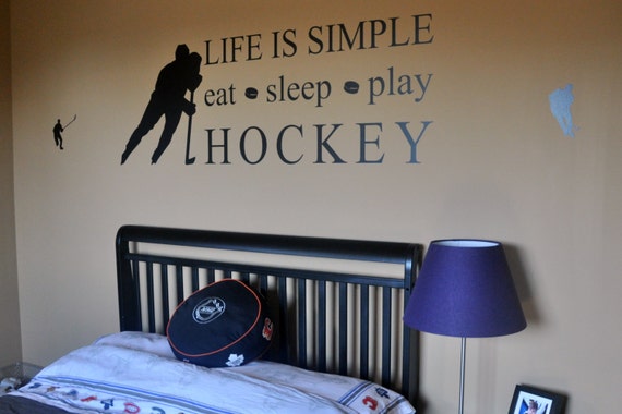 La Vie Est Simple Citation De Manger Dormir Jouer Hockey Etsy