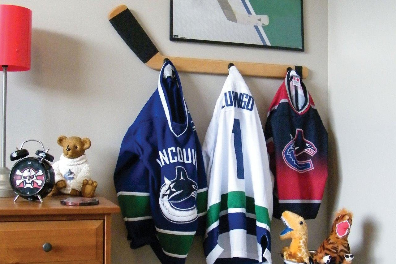 Hockey Stick wall hooks for boys sports room hockey decor Etsy