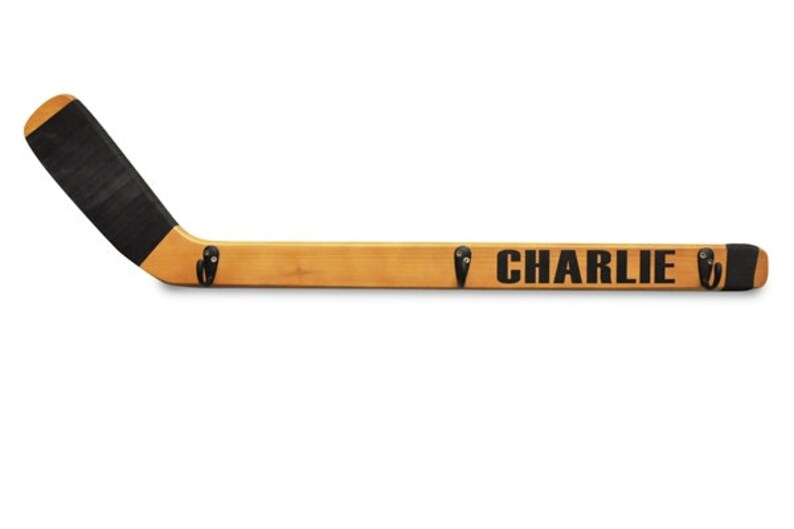 Hockey Stick wall hooks for boys sports room hockey decor