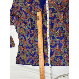 Vintage Adrianna Papell 100% Silk Paisley Blazer Blue Purple Jewel Tone Size 12 zdjęcie 7