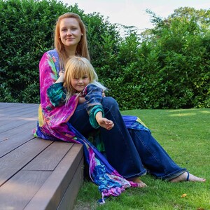 Tie Dye Dress | Festival Kimono Long Sleeve | Patchwork Sari Silk Boho Duster | One of a Kind