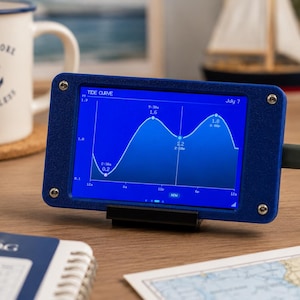 Handmade WiFi Tide Clock for Beach House – NOAA Live Tides, Weather and Moon Phase Display, Fishing & Boating Gift