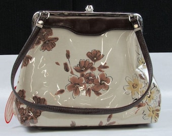 M. Andonia Tan Purse with Floral Pattern - Vintage