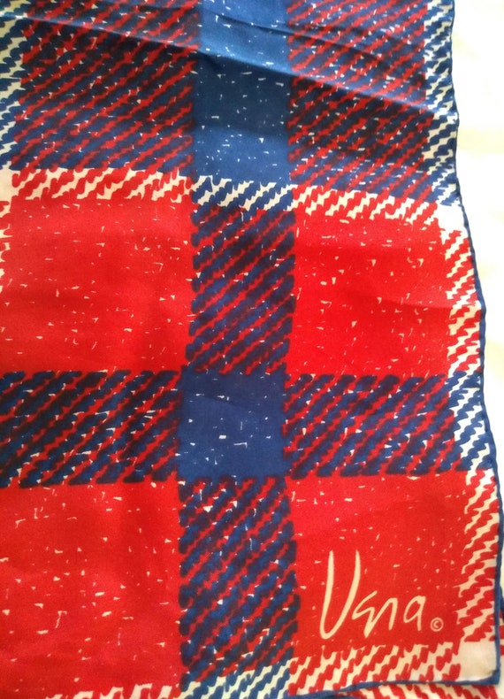 Vintage 1960’s "Vera" Scarf Square - Red, Wht Blue