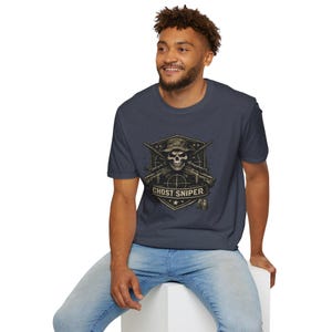T-shirt med Ghost Sniper-märke | Militär dödskallegrafik, taktiska kläder