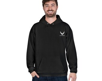 Air Force Veteran Distressed American Flag Hoodie | Patriotic Military Tribute