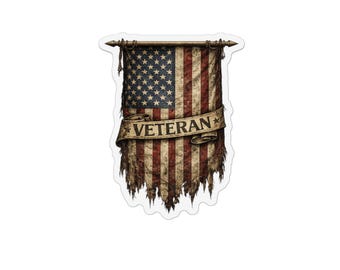 Tattered American Flag Veteran Magnet | Patriotic Custom Shape Vinyl Banner
