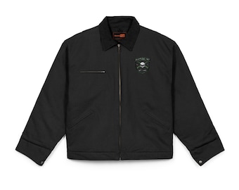 Grunge Floral Skull Jacket | Work Jacket